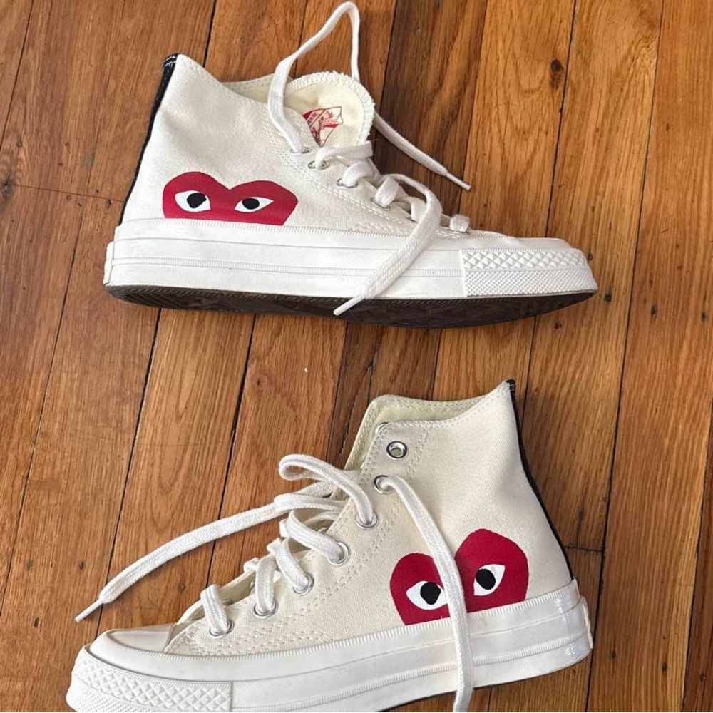 Converse Kids High-Top Sneakers - Cream and Red